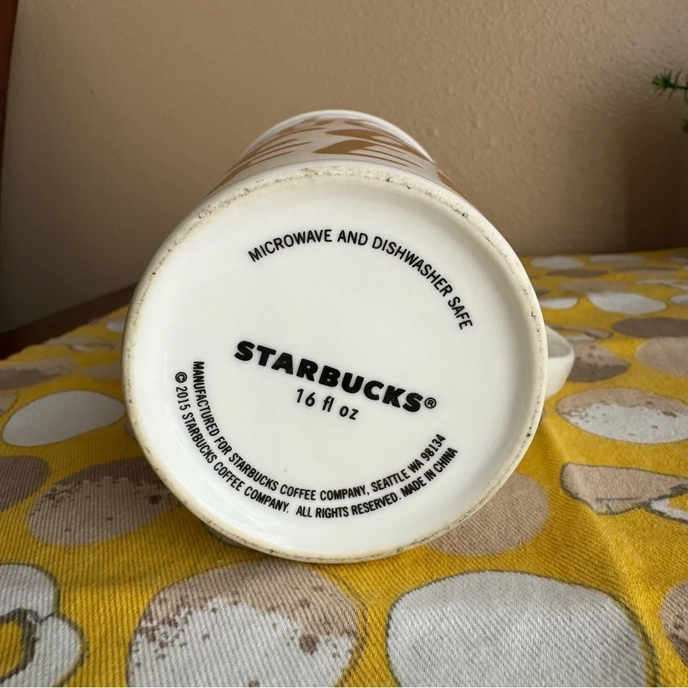 Starbucks 2015 matte gold graffiti mug